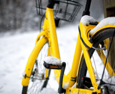 Fahrrad Im Winter Draußen Stehen Lassen