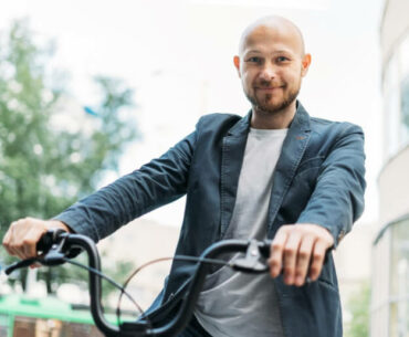 Mit dem Fahrrad zur Arbeit schwitzen